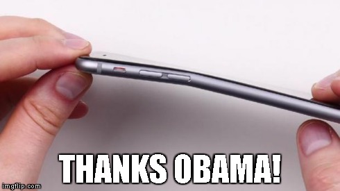 iphoneBEND | THANKS OBAMA! | image tagged in iphonebend | made w/ Imgflip meme maker