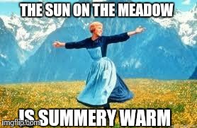 Look At All These | THE SUN ON THE MEADOW IS SUMMERY WARM | image tagged in memes,look at all these | made w/ Imgflip meme maker