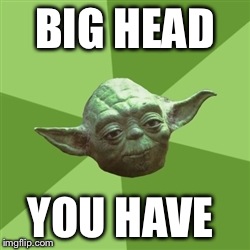 Advice Yoda Meme | BIG HEAD YOU HAVE | image tagged in memes,advice yoda | made w/ Imgflip meme maker
