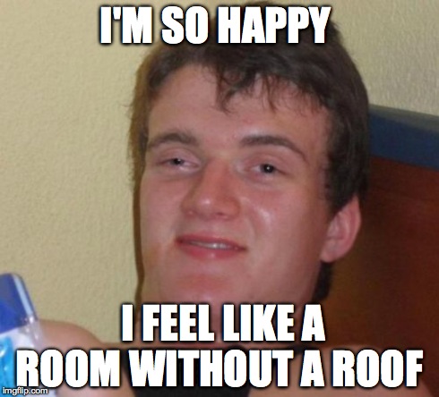 10 Guy Meme | I'M SO HAPPY I FEEL LIKE A ROOM WITHOUT A ROOF | image tagged in memes,10 guy | made w/ Imgflip meme maker