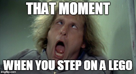 Scary Harry Meme | THAT MOMENT WHEN YOU STEP ON A LEGO | image tagged in memes,scary harry | made w/ Imgflip meme maker