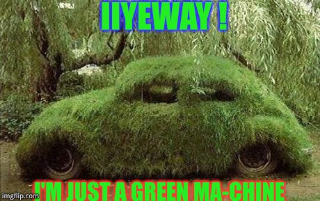 IIYEWAY ! I'M JUST A GREEN MA-CHINE | image tagged in green ma - chine voto | made w/ Imgflip meme maker