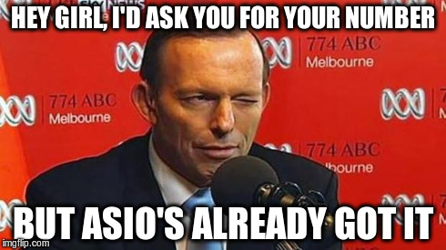 HEY GIRL, I'D ASK YOU FOR YOUR NUMBER BUT ASIO'S ALREADY GOT IT | image tagged in hey gerl | made w/ Imgflip meme maker