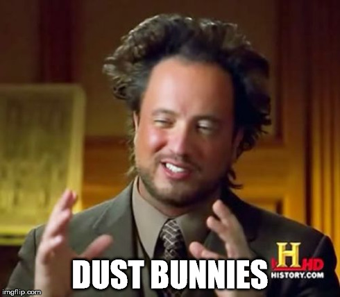 Ancient Aliens Meme | DUST BUNNIES | image tagged in memes,ancient aliens | made w/ Imgflip meme maker