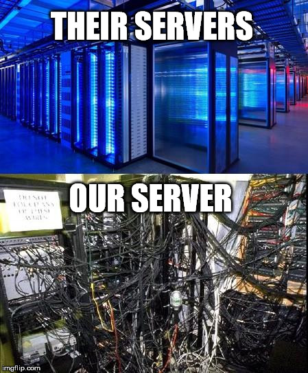 Everyone perspective about euw lol server. | THEIR SERVERS OUR SERVER | image tagged in their servers our server,league of legends | made w/ Imgflip meme maker