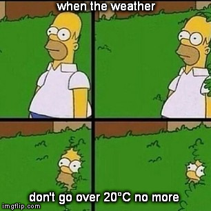 when the weather don't go over 20Â°C no more | image tagged in weather | made w/ Imgflip meme maker