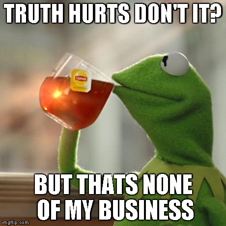 But That's None Of My Business | TRUTH HURTS DON'T IT? BUT THATS NONE OF MY BUSINESS | image tagged in memes,but thats none of my business,kermit the frog | made w/ Imgflip meme maker