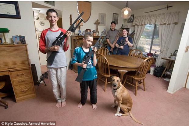 family with guns Blank Meme Template