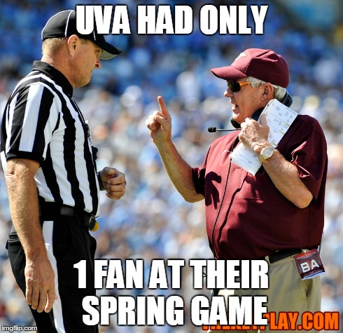 UVA HAD ONLY 1 FAN AT THEIR SPRING GAME | made w/ Imgflip meme maker