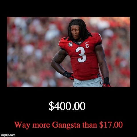 $400.00 | Way more Gangsta than $17.00 | image tagged in funny,demotivationals | made w/ Imgflip demotivational maker