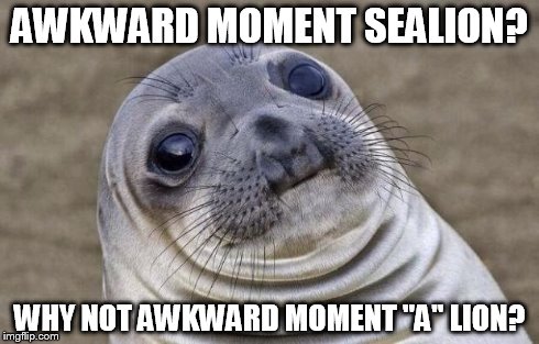 High Expectation Parents be Like... | AWKWARD MOMENT SEALION? WHY NOT AWKWARD MOMENT "A" LION? | image tagged in memes,awkward moment sealion | made w/ Imgflip meme maker