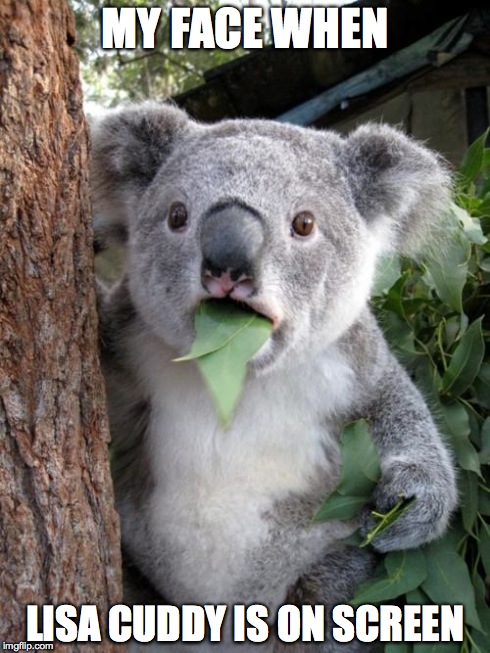 Surprised Koala | MY FACE WHEN LISA CUDDY IS ON SCREEN | image tagged in memes,surprised koala | made w/ Imgflip meme maker