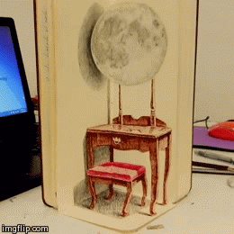 Moon sketch Illusion | image tagged in gifs,illusions,drawing,moon,sketch | made w/ Imgflip video-to-gif maker