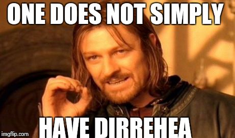 One Does Not Simply | ONE DOES NOT SIMPLY HAVE DIRREHEA | image tagged in memes,one does not simply | made w/ Imgflip meme maker