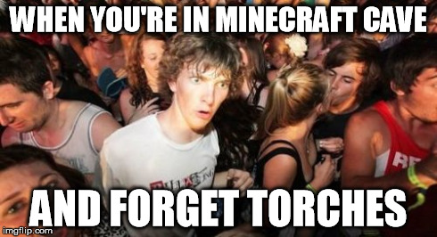 Sudden Clarity Clarence Meme | WHEN YOU'RE IN MINECRAFT CAVE AND FORGET TORCHES | image tagged in memes,sudden clarity clarence | made w/ Imgflip meme maker