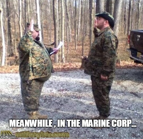 MEANWHILE , IN THE MARINE CORP... | image tagged in military | made w/ Imgflip meme maker