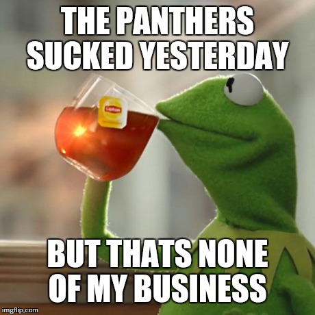 THE PANTHERS SUCKED YESTERDAY BUT THATS NONE OF MY BUSINESS | image tagged in memes,but thats none of my business,kermit the frog | made w/ Imgflip meme maker
