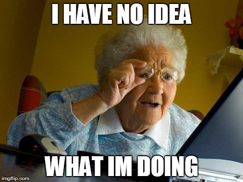 Grandma Finds The Internet | I HAVE NO IDEA WHAT IM DOING | image tagged in memes,grandma finds the internet | made w/ Imgflip meme maker