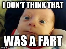(0__0) | I DON'T THINK THAT WAS A FART | image tagged in surprised | made w/ Imgflip meme maker