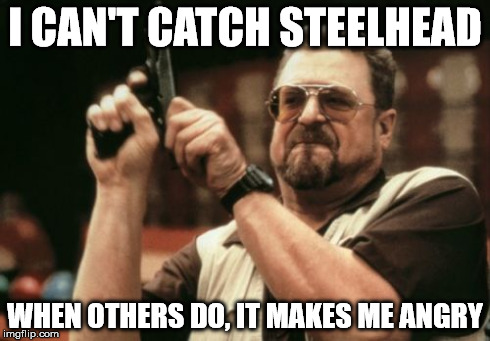 Am I The Only One Around Here Meme | I CAN'T CATCH STEELHEAD WHEN OTHERS DO, IT MAKES ME ANGRY | image tagged in memes,am i the only one around here | made w/ Imgflip meme maker