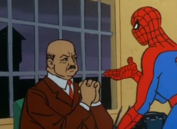 spiderman with fat dude Blank Meme Template
