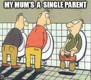 MY MUM'S  A  SINGLE PARENT | image tagged in toilet | made w/ Imgflip meme maker