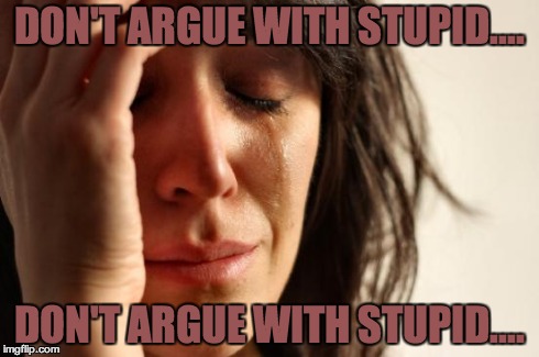 Don't argue with stupid | DON'T ARGUE WITH STUPID.... DON'T ARGUE WITH STUPID.... | image tagged in memes,invalid argument | made w/ Imgflip meme maker