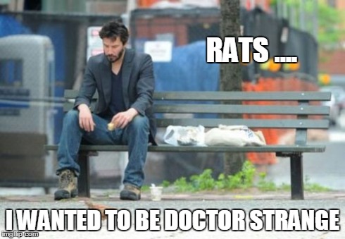 Sad Keanu | RATS .... I WANTED TO BE DOCTOR STRANGE | image tagged in memes,sad keanu | made w/ Imgflip meme maker