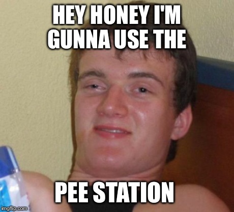 10 Guy | HEY HONEY I'M GUNNA USE THE PEE STATION | image tagged in memes,10 guy | made w/ Imgflip meme maker