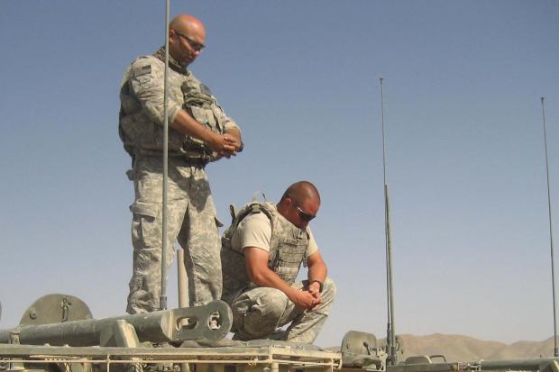 Soldiers Praying  Blank Meme Template