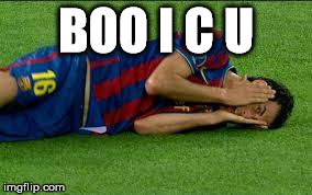 soccer flop | BOO I C U | image tagged in soccer flop | made w/ Imgflip meme maker