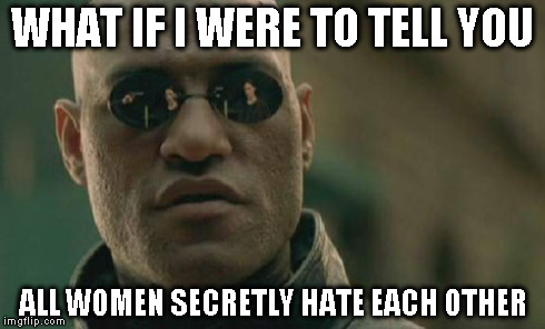 Matrix Morpheus Meme | WHAT IF I WERE TO TELL YOU ALL WOMEN SECRETLY HATE EACH OTHER | image tagged in memes,matrix morpheus | made w/ Imgflip meme maker