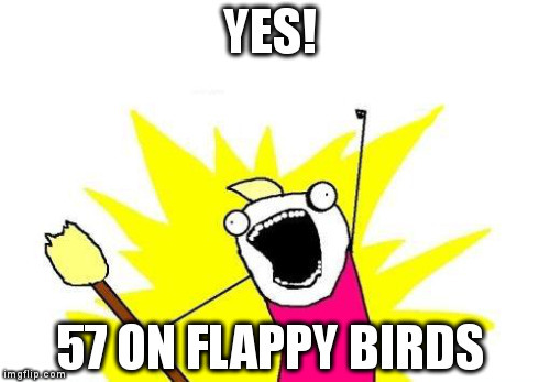 X All The Y | YES! 57 ON FLAPPY BIRDS | image tagged in memes,x all the y | made w/ Imgflip meme maker