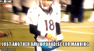 JUST ANOTHER DAY IN PARADISE FOR MANNING | image tagged in gifs | made w/ Imgflip video-to-gif maker