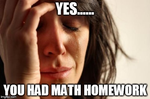 First World Problems | YES...... YOU HAD MATH HOMEWORK | image tagged in memes,first world problems | made w/ Imgflip meme maker