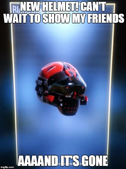 NEW HELMET! CAN'T WAIT TO SHOW MY FRIENDS AAAAND IT'S GONE | image tagged in aw | made w/ Imgflip meme maker
