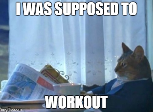I Should Buy A Boat Cat Meme | I WAS SUPPOSED TO WORKOUT | image tagged in memes,i should buy a boat cat | made w/ Imgflip meme maker