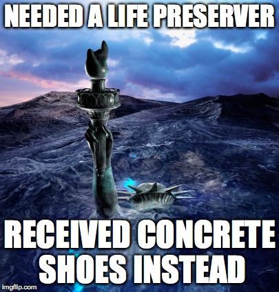 NEEDED A LIFE PRESERVER RECEIVED CONCRETE SHOES INSTEAD | made w/ Imgflip meme maker