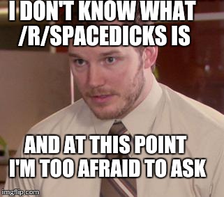 Afraid To Ask Andy Meme | I DON'T KNOW WHAT /R/SPACEDICKS IS AND AT THIS POINT I'M TOO AFRAID TO ASK | image tagged in memes,afraid to ask andy | made w/ Imgflip meme maker