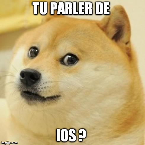 Doge Meme | TU PARLER DE IOS ? | image tagged in memes,doge | made w/ Imgflip meme maker