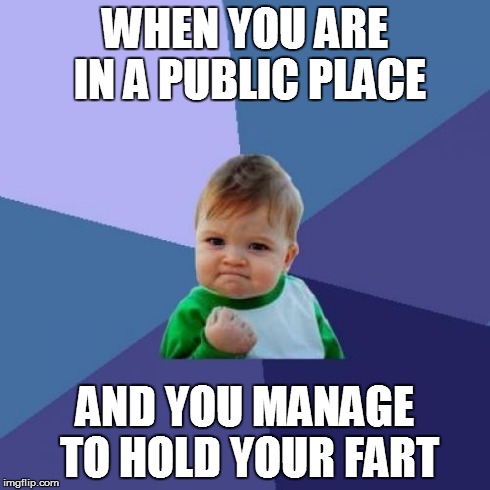 Success Kid | WHEN YOU ARE IN A PUBLIC PLACE AND YOU MANAGE TO HOLD YOUR FART | image tagged in memes,success kid | made w/ Imgflip meme maker
