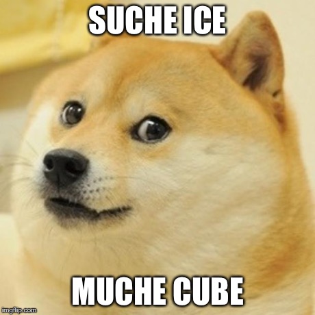 Doge Meme | SUCHE ICE MUCHE CUBE | image tagged in memes,doge | made w/ Imgflip meme maker