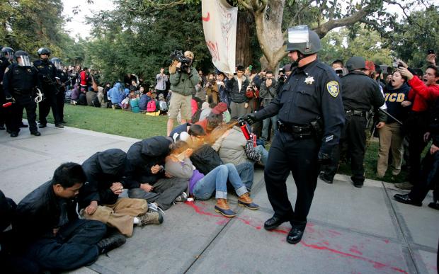 Pepper Spraying Cop UC Davis Blank Meme Template