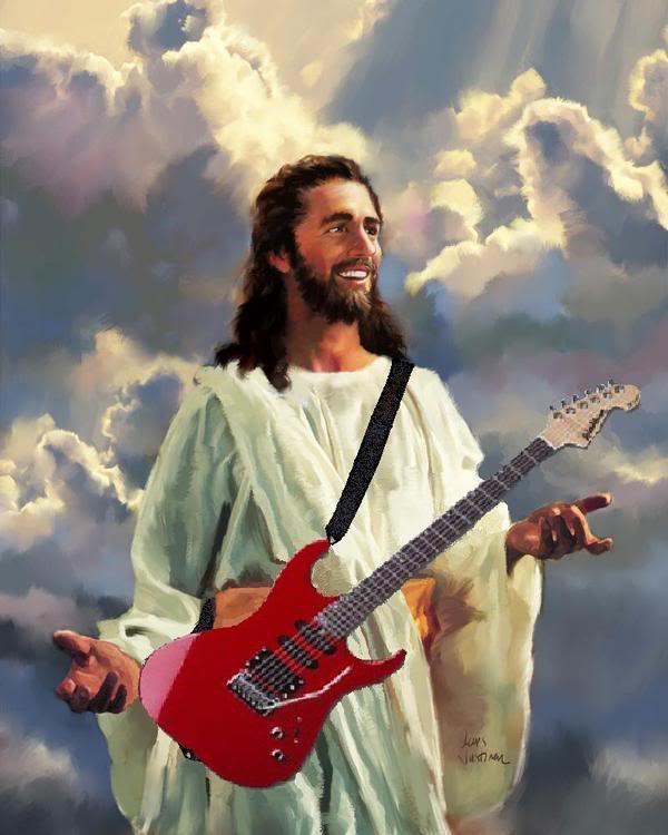 Jesus guitar Blank Meme Template