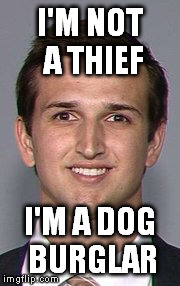 I'M NOT A THIEF I'M A DOG BURGLAR | made w/ Imgflip meme maker