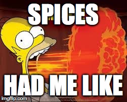 SPICES HAD ME LIKE | image tagged in homer | made w/ Imgflip meme maker
