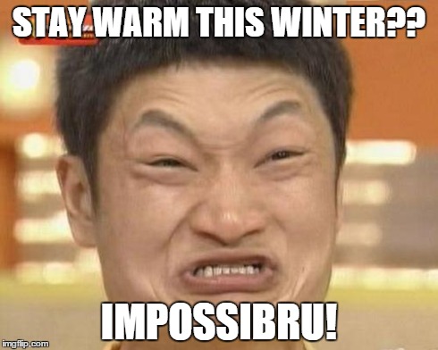 What I am thinking while ringing my bell for the Salvation Army. | STAY WARM THIS WINTER?? IMPOSSIBRU! | image tagged in memes,impossibru guy original,winter,cold | made w/ Imgflip meme maker