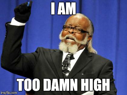 Too Damn High Meme | I AM TOO DAMN HIGH | image tagged in memes,too damn high | made w/ Imgflip meme maker