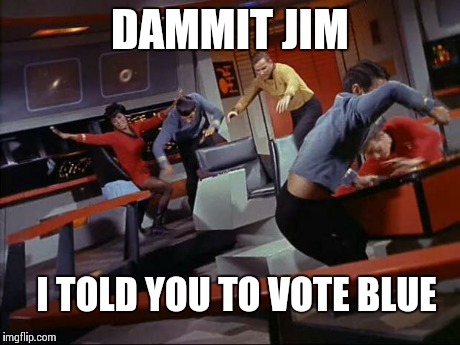 DAMMIT JIM I TOLD YOU TO VOTE BLUE | image tagged in dammit jim | made w/ Imgflip meme maker