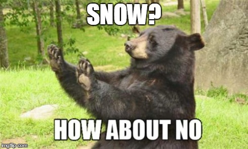 How About No Bear Meme | SNOW? | image tagged in memes,how about no bear | made w/ Imgflip meme maker